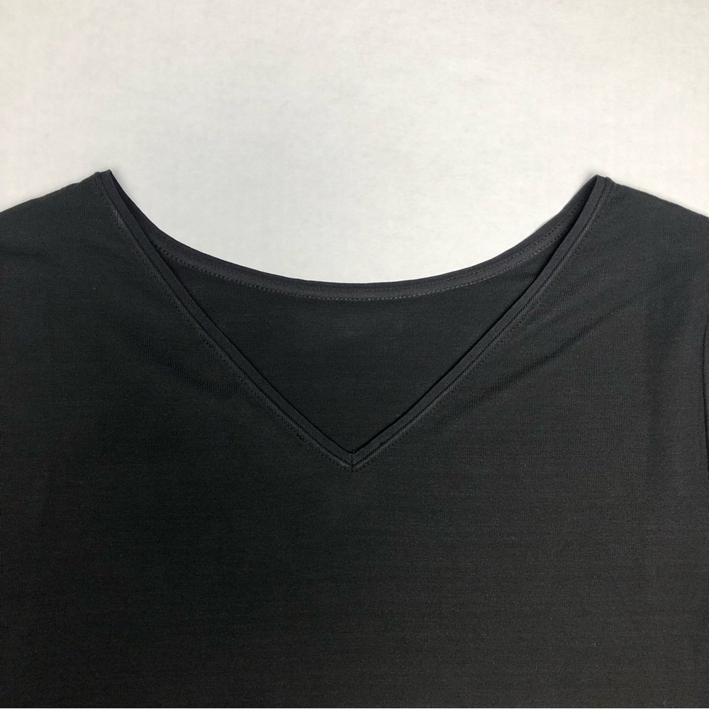 ⭐️NEW⭐️White House Black Market (WHBM) Black 3/4 Sleeve Pullover Stripe Dress - Picture 7 of 9